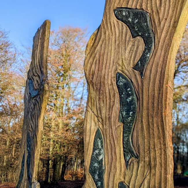 Wooden sculpture at Queen Elizabeth Country Park